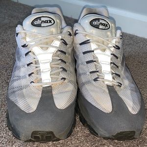 White and Gray Nike shoes